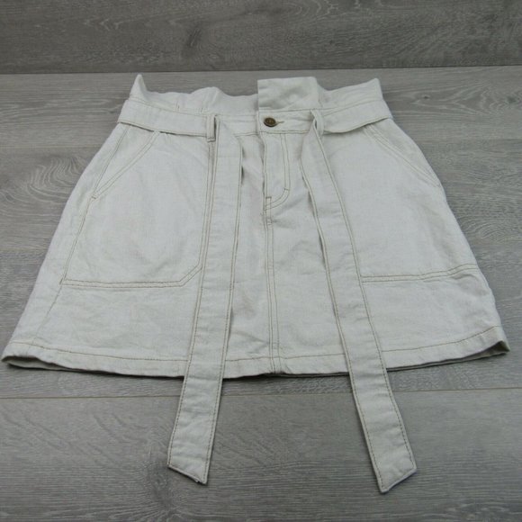 Free People Splendor In The Grass Tie Denim Skirt - Picture 3 of 10